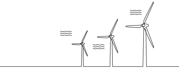 Simple  windmill line art vector.