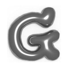 Metallic 3D Letter G – Silver Chrome Style