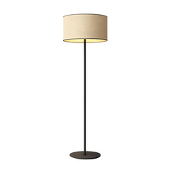 Standing floor lamp with modern design, isolated on transparent background.