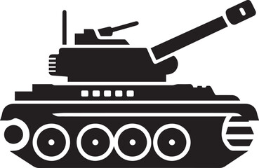 Fototapeta premium Military tank icon silhouette