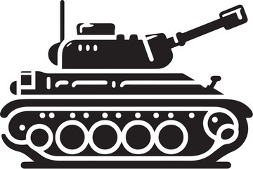 Obraz premium Military tank icon silhouette