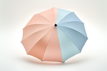 A vibrant red umbrella offers protection against rain or sun, perfectly isolated on a white background