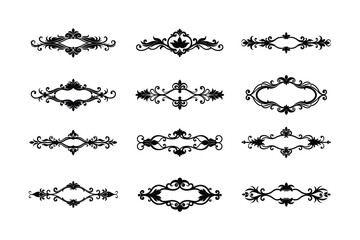 Classic Floral And Swirl Border Vector Pack For Design Use Vector Illustration