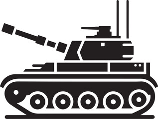 Military tank icon silhouette