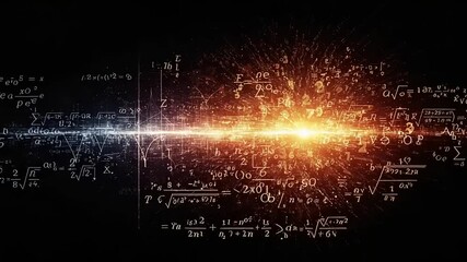 Abstract representation of mathematical equations and light - Powered by Adobe