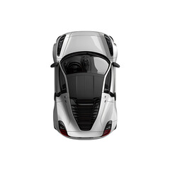 Fototapeta premium Top-down view of a sports car with shadow, PNG with clear background.