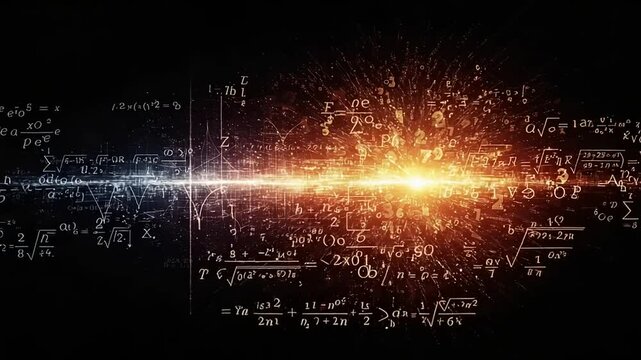 Abstract representation of mathematical equations and light - Powered by Adobe