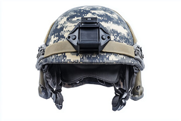 A black motorcycle helmet with goggles and gloves is isolated on white, showcasing fashionable protection equipment for travel