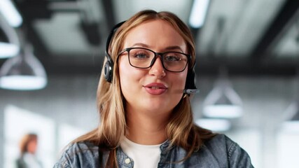 Caucasian Businessman In Headset During Video Conference Call