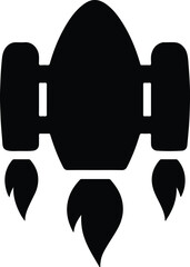Silhouette of a space rocket launching startup vector Illustrator