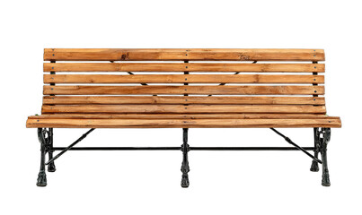 Empty wooden park bench