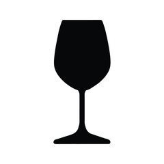 Isolated empty wine glass on a white background with a subtle reflection wine glass silhouette icon vector illustration
