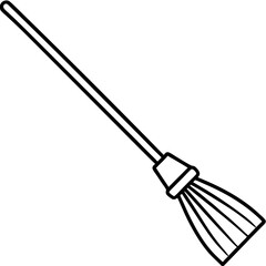 Clean Broom Line Art Icon