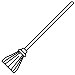 Clean Broom Line Art Icon