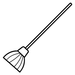 Clean Broom Line Art Icon
