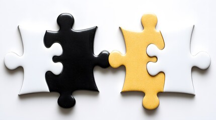 Obraz premium Interlocking Puzzle Pieces Teamwork Collaboration Concept