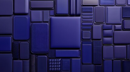Abstract Deep Blue Geometric Shapes Background Texture