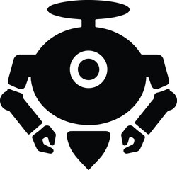 Silhouette Simple robot icon symbol of future vector Illustrator