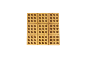 Wooden Numbers Games Board on White Isolated Background