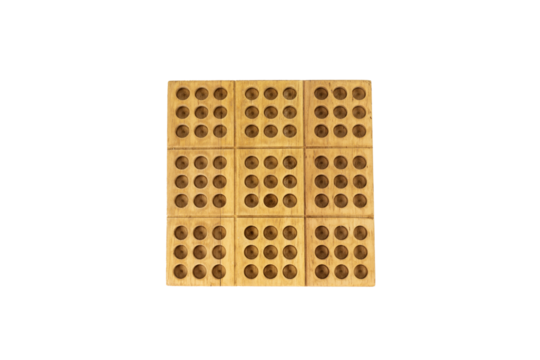 Wooden Numbers Games Board on White Isolated Background