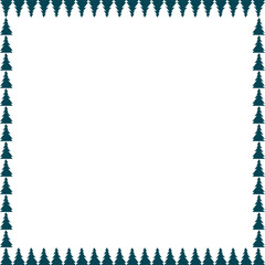 Fototapeta premium Pine tree square empty frame. Nature template to write text matter. Tree elements on white background