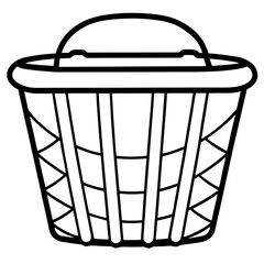 Clean Laundry Bin Outline Vector