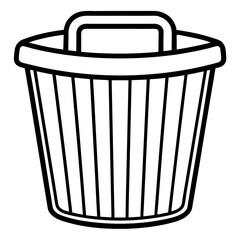 Clean Laundry Bin Outline Vector