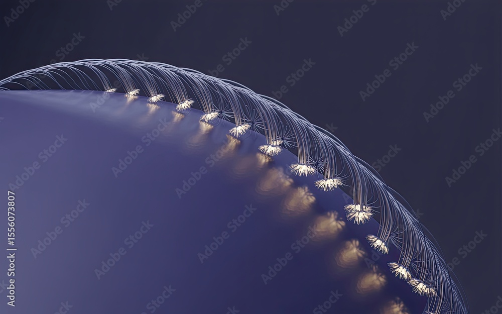 Poster abstract visualization of illuminated fiber optic cables representing data transmission and digital 