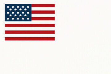 Fototapeta premium Minimalistic usa flag design - american banner with copy space - independence day background