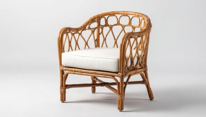 Relax in Style with this Elegant Rattan Armchair, Perfect for Coastal or Bohemian Decor.