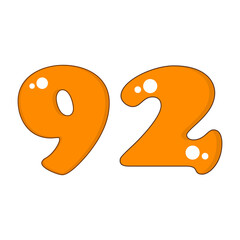 Number 92 Colorful Symbol