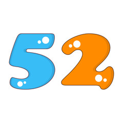 Number 52 Colorful Symbol