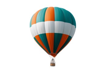 Hot Air Balloon in vibrant colors against a plain background