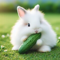 Kaninchen mag Gurke