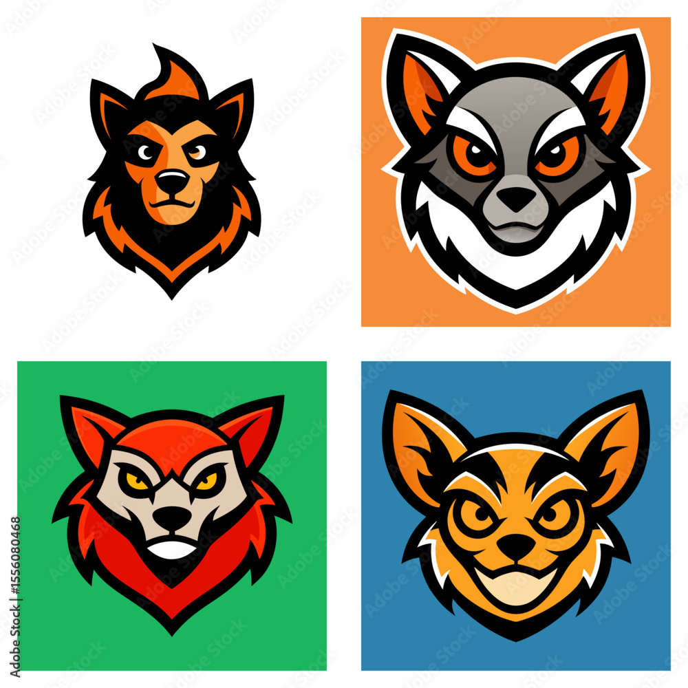 Poster four apalis logos displayed with different styles and color schemes in a single composition image