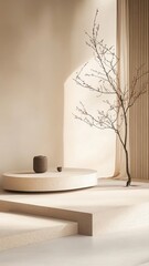 Serene Linen: Organic Display Podium