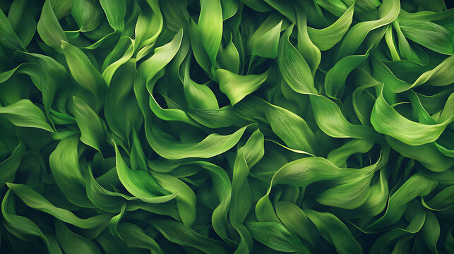 Fototapeta Lush green foliage background with abstract leaf patterns ideal for botanical themes and fresh nature designs perfect for wallpaper