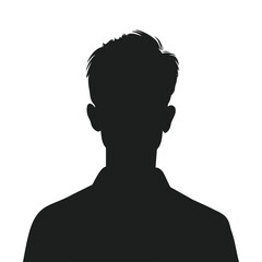 Faceless male avatar icon and vector with profile silhouette on gray background