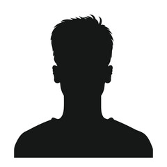Male avatar silhouette profile vector on gray background