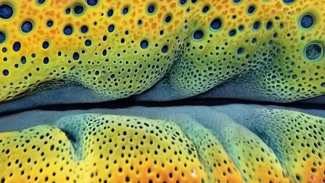 Abstract Surface with Gradual Color Shift and Circular Depressions Visualization