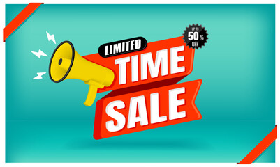Limited time sale vector banner illustration