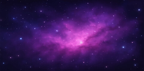 Abstract starry space background loop with a deep blue cosmic nebula © Rupa