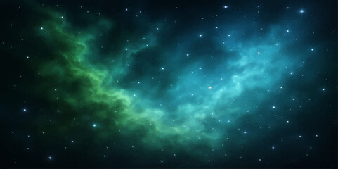 Fototapeta premium Deep blue starry space with nebulae and bright light