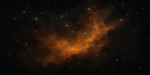 Abstract starry space background with blue nebula and bright light