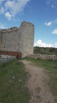 castle ruins exploring the fortified walls