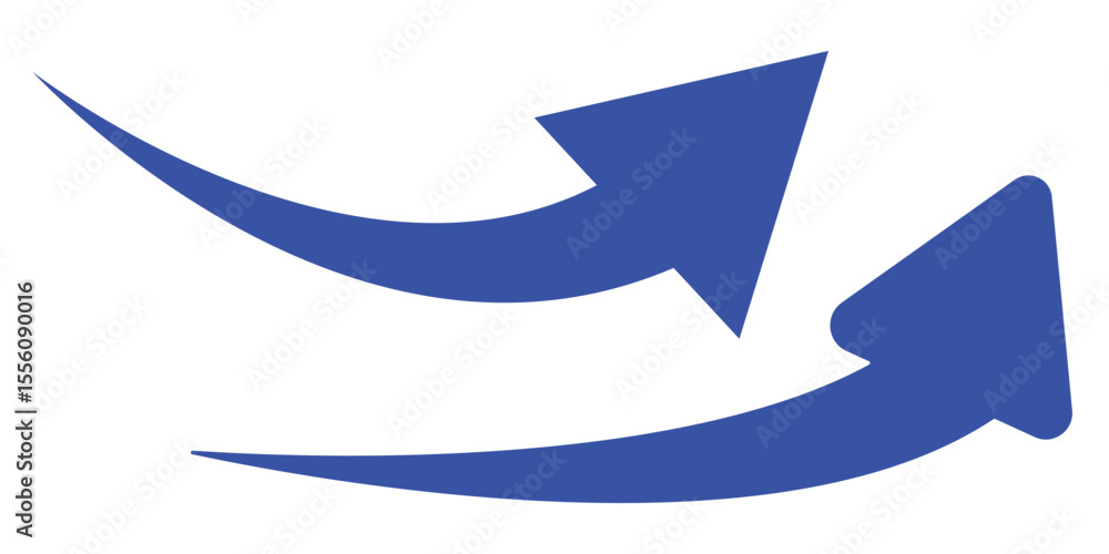 Poster long curved arrow vector. vector up arrows. set of rising arrows eps 10