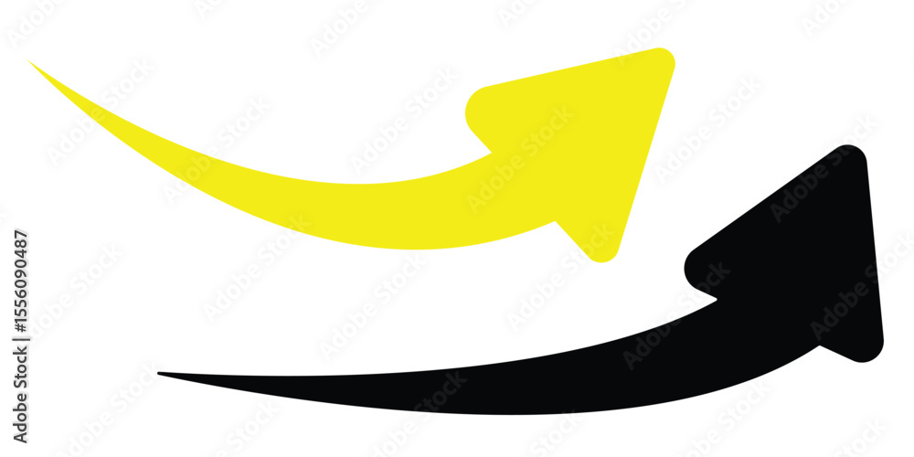 Poster long curved arrow vector. vector up arrows. set of rising arrows eps 10