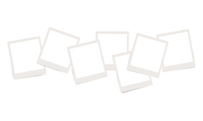 Blank white photo frame, vintage postcard photo frame mockup with highlighted shadow, realistic,...