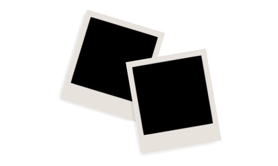 Blank white photo frame, vintage postcard photo frame mockup with highlighted shadow, realistic,...