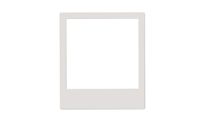 Blank white photo frame, vintage postcard photo frame mockup with highlighted shadow, realistic,...